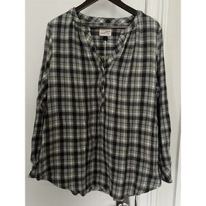 Universal thread green plaid shirt sz. 1 XL 100% cotton NWT